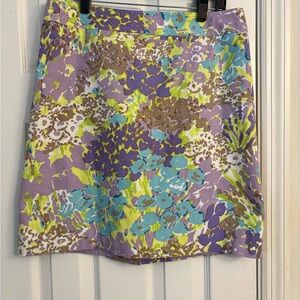 Talbots Purple and Green Floral Mini Skirt